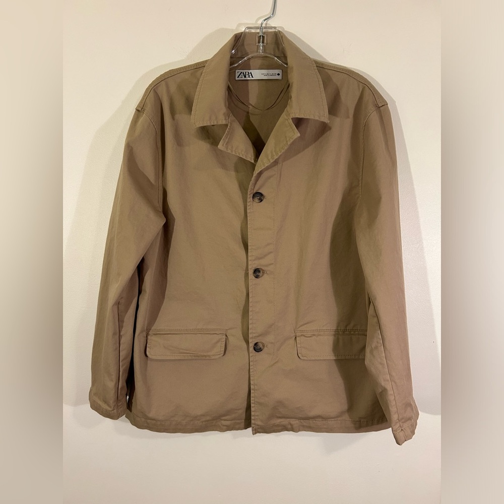 Zara utility tan jacket preppy street wear modern